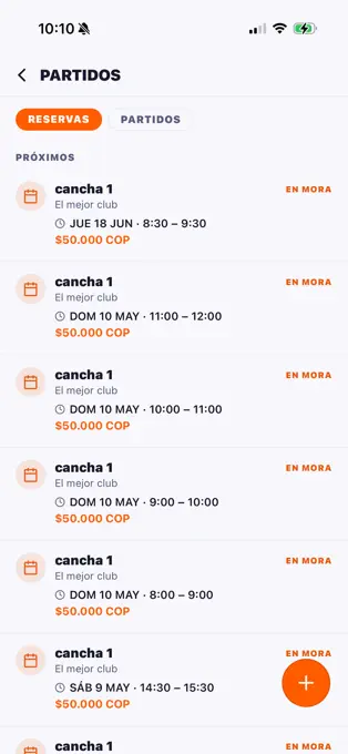 CourtRank: bookings in the iOS app